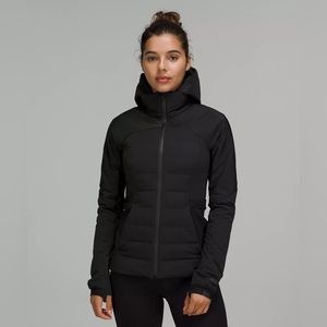 Lululemon Black Down For It All Goose Feather Running Jacket Coat Size 4